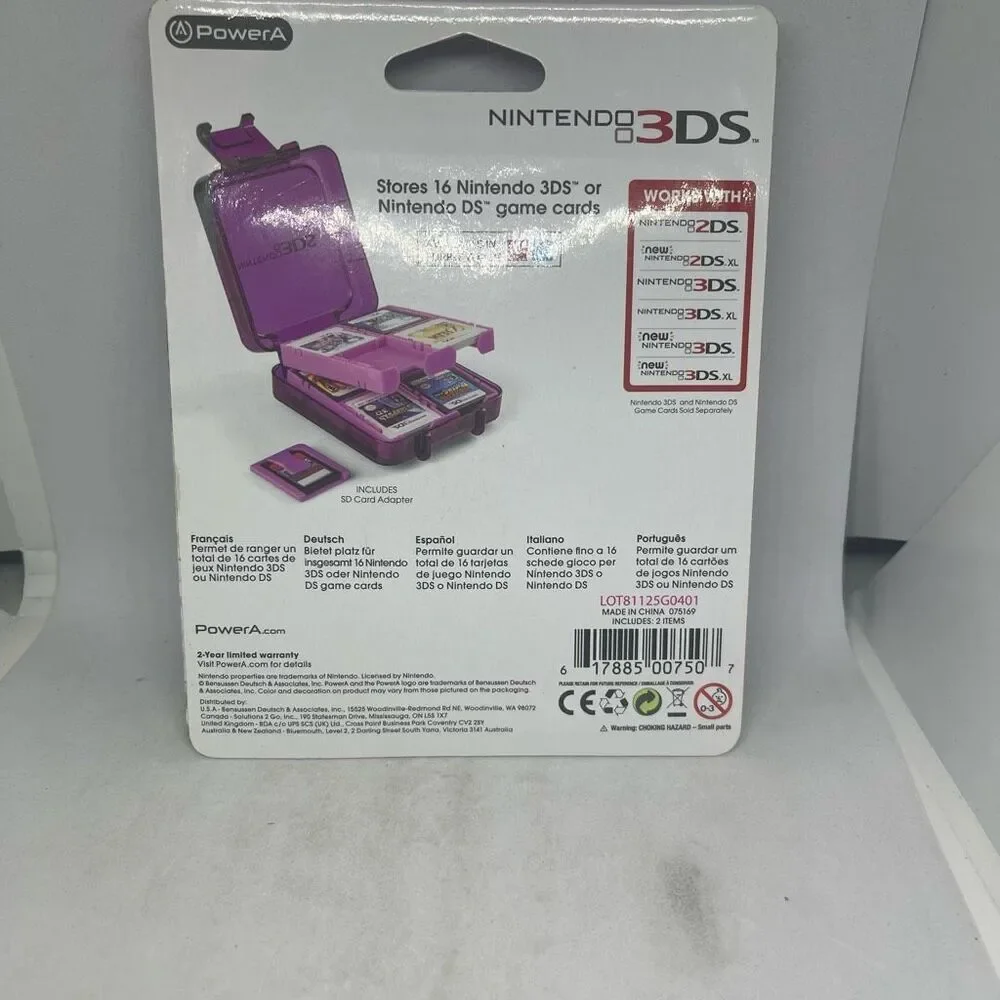 Nintendo 3DS Compact Game Case - Clear Purple - Stores 16 Game Cards New Sealed - Picture 2 of 4